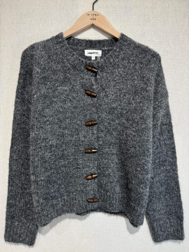 IN APRIL Gilet gris en maille – Image 2